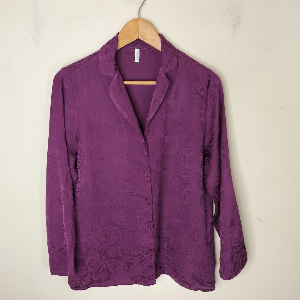 Intimissimi Silk Floral Paisley Shirt Button Up